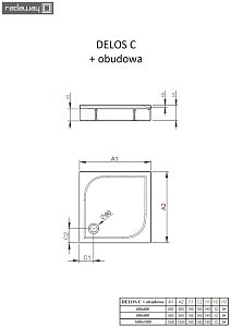 Душевой поддон со съемной панелью Radaway Delos C 100х100 купить в интернет-магазине Sanbest