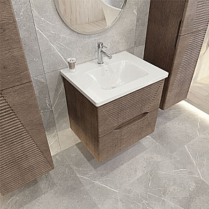 Тумба с раковиной Caprigo Modo-Terza 60 с интегрированной ручкой, цвет на выбор для ванной в интернет-магазине Sanbest