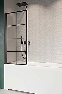 Шторка для ванны Radaway Nes Black Factory PNJ I 60 стекло прозрачное/профиль черный матовый купить в интернет-магазине Sanbest