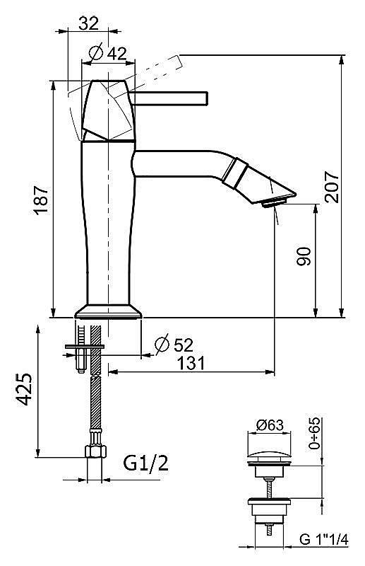 Смеситель для раковины Webert Opera Moderna OE830102015 купить в интернет-магазине сантехники Sanbest