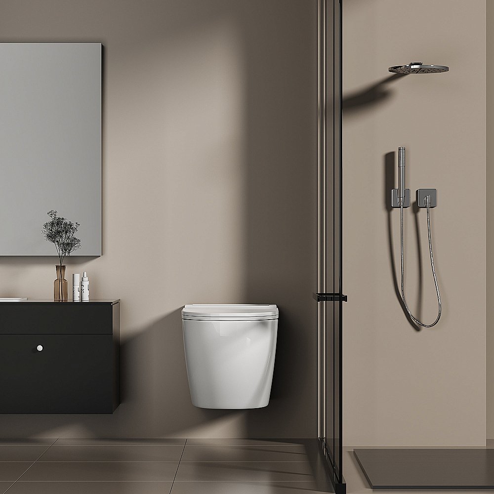 Унитаз подвесной Abber Bequem AC1126P белый, с крышкой микролифт купить в интернет-магазине Sanbest