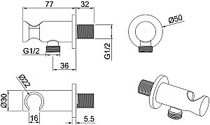 Душевой гарнитур Allen Brau Priority 5.31019-BN купить в интернет-магазине сантехники Sanbest