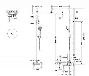 Душевая система Bravat Opal F6125183BM-A5-RUS черная купить в интернет-магазине сантехники Sanbest