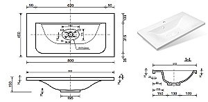 Раковина Эстет BALI silk 80 ФР-00014912 белая матовая купить в интернет-магазине Sanbest