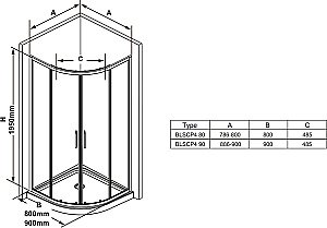 Душевой уголок Ravak BLIX SLIM BLSCP4 90x90 черный/Transparent купить в интернет-магазине Sanbest