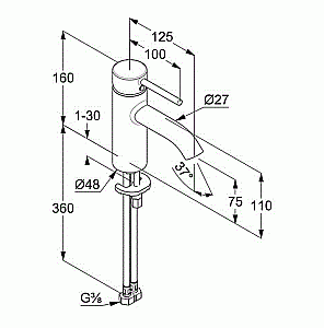 Смеситель для раковины Kludi Bozz 382723976 черный купить в интернет-магазине сантехники Sanbest