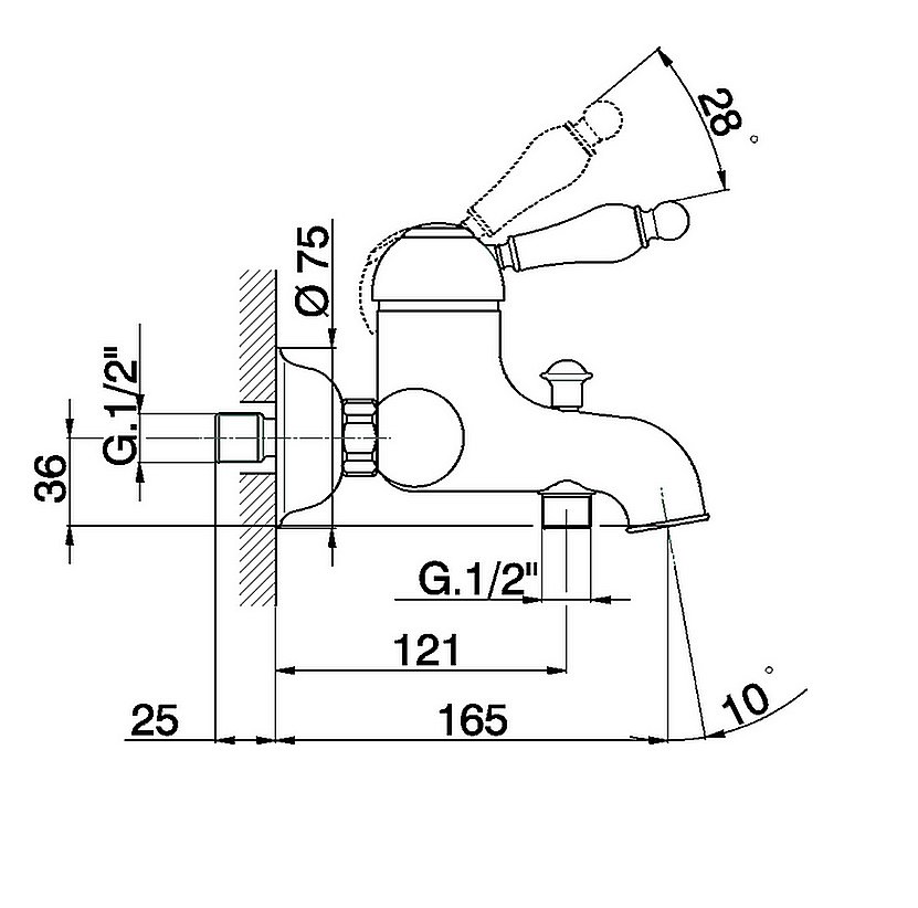Смеситель для ванны Cisal Arcana Empress EM00013027 купить в интернет-магазине сантехники Sanbest