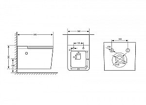 Унитаз подвесной ABBER Rechteck AC1202P импульсный смыв, с крышкой микролифт купить в интернет-магазине Sanbest