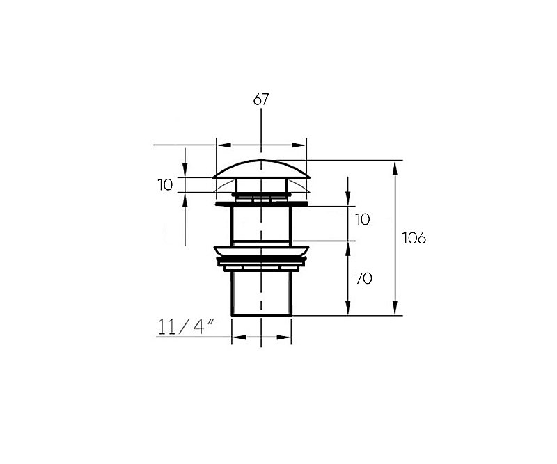 Донный клапан без перелива Bronze de Luxe 1001MB медь купить в интернет-магазине сантехники Sanbest