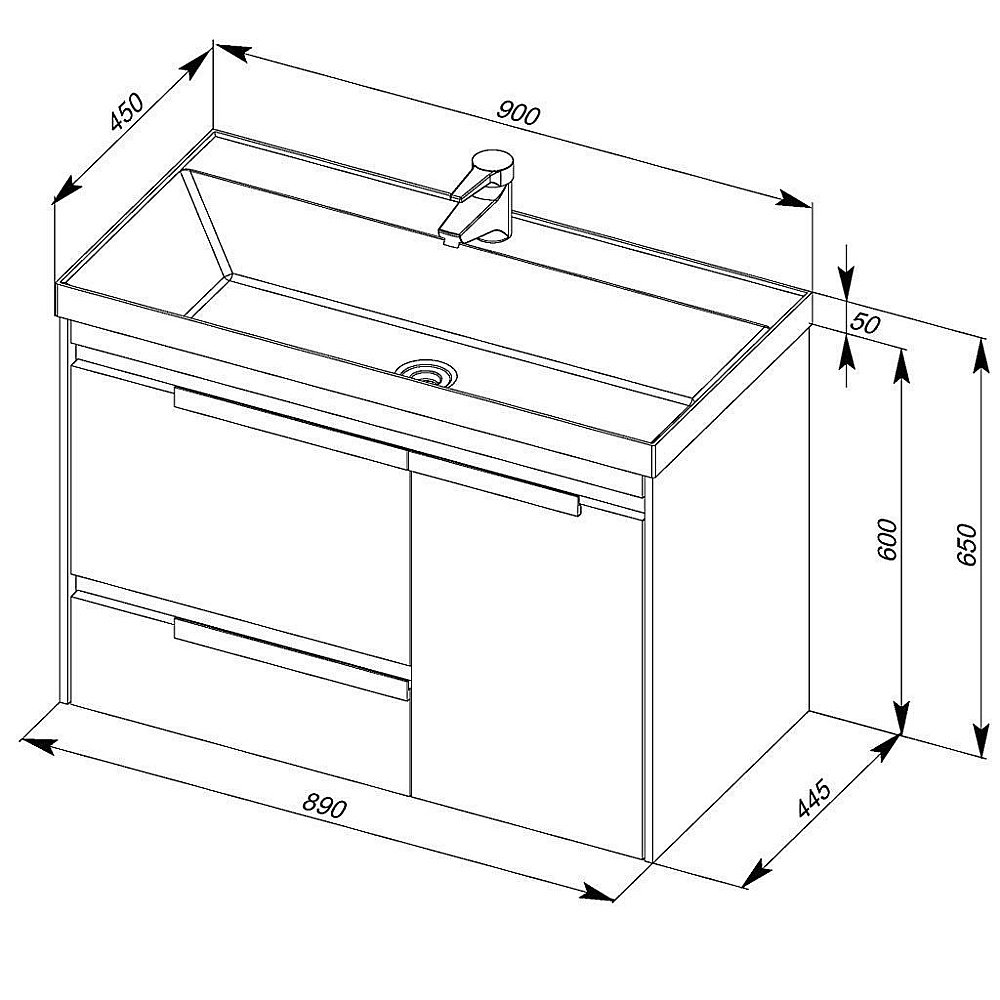 Тумба с раковиной Aquanet Тиволи 90 для ванной в интернет-магазине Sanbest