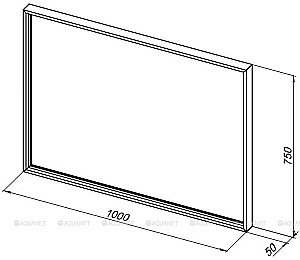 Зеркало De Aqua Алюминиум 261704 100 черный в ванную от интернет-магазине сантехники Sanbest