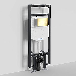 Инсталляция для унитаза WasserKraft Dinkel 58TLT.010.ME.PG03 с кнопкой глянцевое золото купить в интернет-магазине сантехники Sanbest