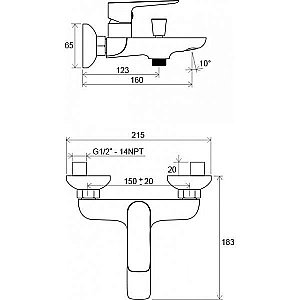 Смеситель для ванны Ravak Classic CL 022.00 купить в интернет-магазине сантехники Sanbest