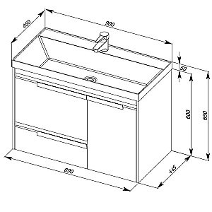 Тумба с раковиной Aquanet Тиволи 90 для ванной в интернет-магазине Sanbest