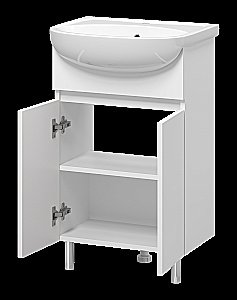 Тумба с раковиной Misty Элегия - 45 Э-Эле01045-011Н белая для ванной в интернет-магазине Sanbest