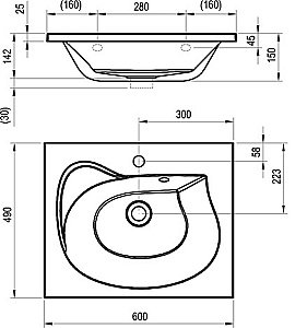 Тумба с раковиной Ravak Rosa II SD 600 белая для ванной в интернет-магазине Sanbest
