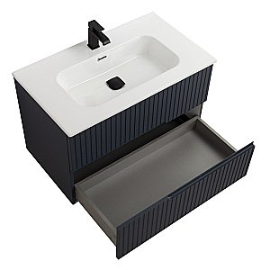 Тумба с раковиной Cezares DUET-N 80 DUET-N-800-2C-SO-GR-P+CZR-8095-80 Grafito для ванной в интернет-магазине Sanbest