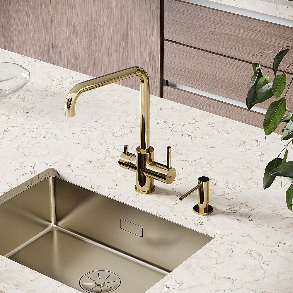 Смеситель для кухни Sancos Vela SC4013ZG полированное золото купить в интернет-магазине сантехники Sanbest