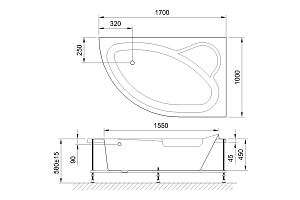 Акриловая ванна Royalbath ALPINE 170х100 купить в интернет-магазине Sanbest