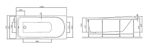 Ванна акриловая AM.PM Like W80A-150-070W-A 150х70 купить в интернет-магазине Sanbest