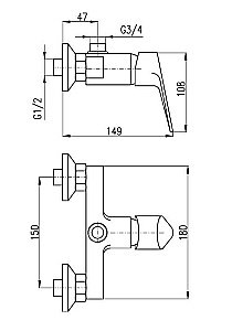 Смеситель для душа Rav-Slezak VICTORIA VI282.5 купить в интернет-магазине сантехники Sanbest