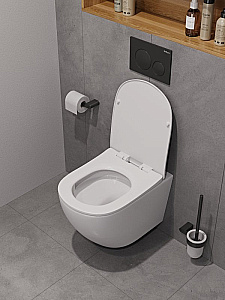 Унитаз подвесной BelBagno Marino BB7026CH-TOR-BS/SC белый, с функцией биде и смесителем, безободковый, с крышкой микролифт, слив-торнадо купить в интернет-магазине Sanbest