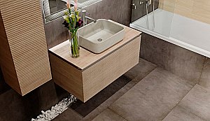 Тумба с раковиной Jorno Karat 100 бук светлый для ванной в интернет-магазине Sanbest