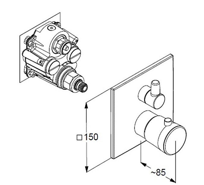 Смеситель для душа Kludi Ambienta 538100575 хром купить в интернет-магазине сантехники Sanbest