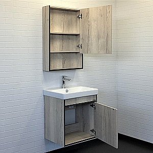 Тумба с раковиной Comforty Вена 00-00008928 55 дуб дымчатый для ванной в интернет-магазине Sanbest