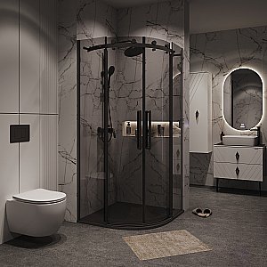 Душевой уголок Grossman Classic 301.K33.04.1010.21.10 100x100 стекло тонированное/профиль черный матовый купить в интернет-магазине Sanbest