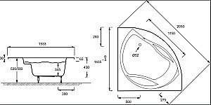Ванна Jacob Delafon PRESQU`ILE Tonus+ 145х145 купить в интернет-магазине Sanbest