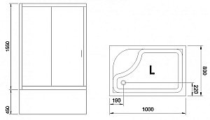 Душевой уголок Royal Bath RB8100BP-C 100х80 матовый купить в интернет-магазине Sanbest