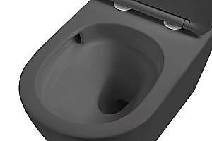 Унитаз подвесной Vincea Globo VT1-14STMA безободковый, смыв торнадо, с крышкой микролифт, антрацит матовый купить в интернет-магазине Sanbest