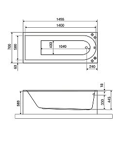 Ванна Excellent Aurum Slim 150x70 WAEX.AUR15WHS белая купить в интернет-магазине Sanbest