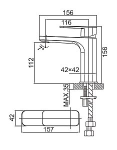 Смеситель для раковины WONZON & WOGHAND ARNIE, Черный матовый (WW-691101-MB) купить в интернет-магазине сантехники Sanbest