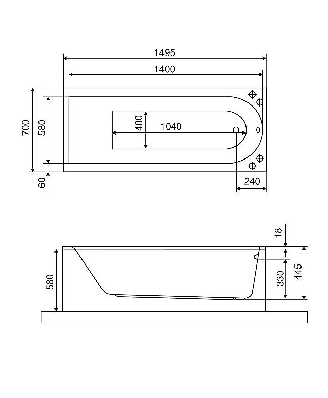 Ванна Excellent Aurum Slim 150x70 WAEX.AUR15WHS белая купить в интернет-магазине Sanbest