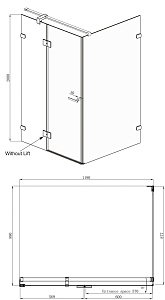 Душевой уголок Ambassador Abner 90x120 10011104 купить в интернет-магазине Sanbest