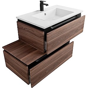 Нижняя тумба Cezares SLIDER-800-1C-PI-NA-P орех дымчатый для ванной в интернет-магазине сантехники Sanbest