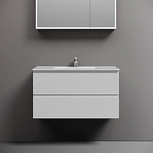 Тумба с раковиной Sancos Folk 90 FL90W белая матовая для ванной в интернет-магазине Sanbest