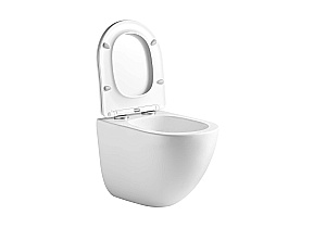 Унитаз подвесной Aquatek ГЕЛИОС AQ1993T-00 белый, безободковый, с крышкой микролифт, слив-торнадо купить в интернет-магазине Sanbest