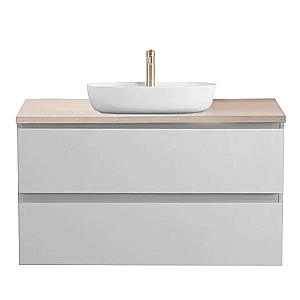Тумба с раковиной и столешницей BelBagno KRAFT 100 KRAFT100BO-KEPMCO-1346-SET белая матовая для ванной в интернет-магазине Sanbest