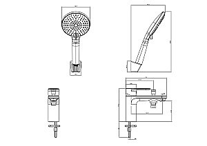 Смеситель на борт ванны Aquatek Ника AQ1844BGM оружейная сталь купить в интернет-магазине сантехники Sanbest