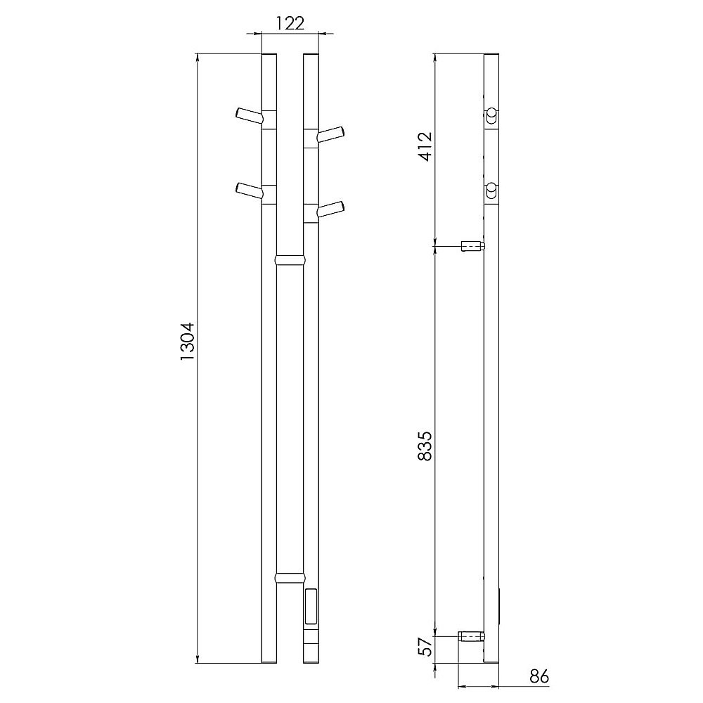 Полотенцесушитель электрический Vincea VTD-1D2BE черный купить в интернет-магазине сантехники Sanbest