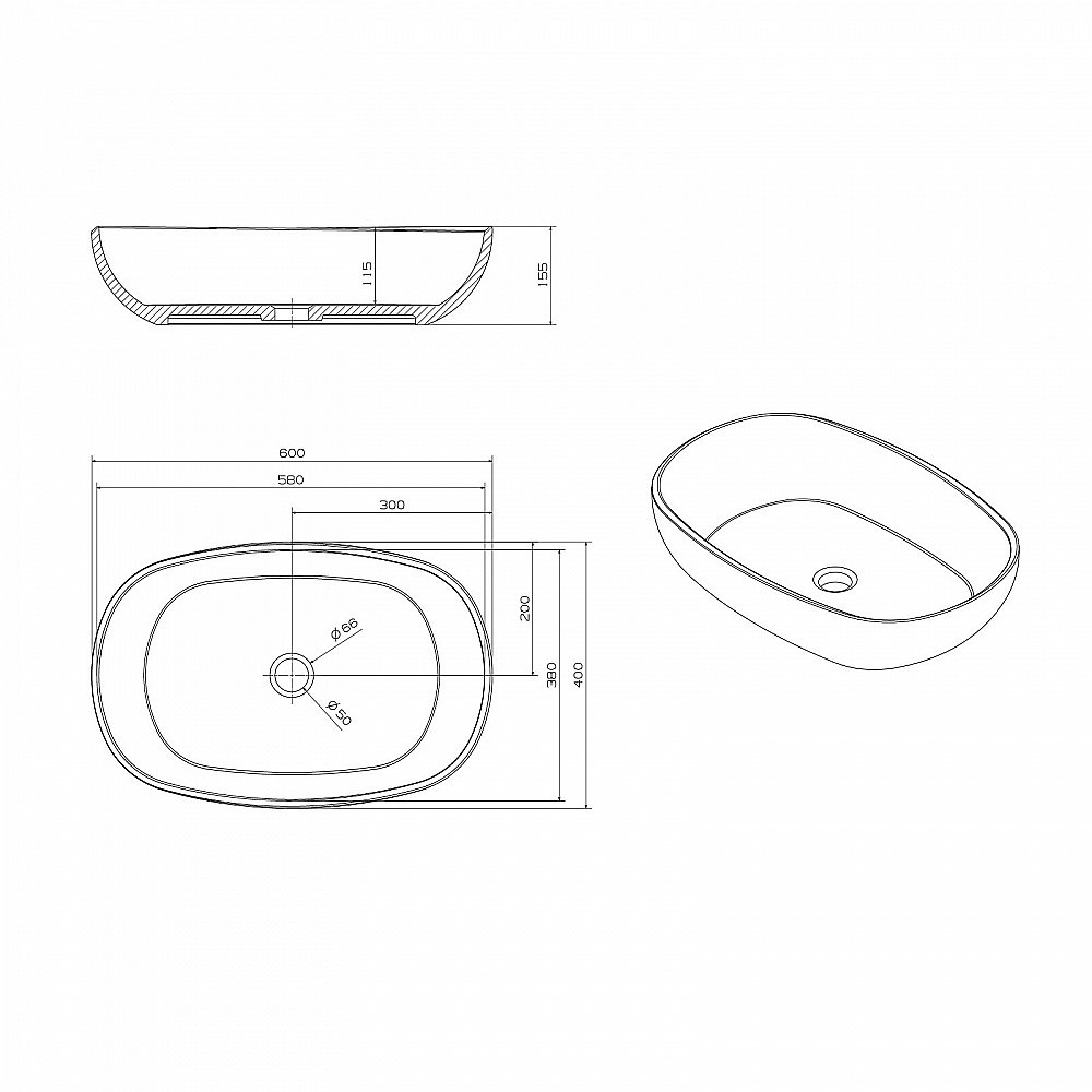 Раковина накладная ABBER Kristall AT2805Rubin красная купить в интернет-магазине Sanbest
