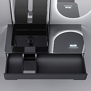 Тумба с раковиной Jorno Shine 100 антрацит с мфу для ванной в интернет-магазине Sanbest