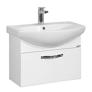 Тумба с раковиной Акватон Ария/Смайл 65 белая глянцевая для ванной в интернет-магазине Sanbest