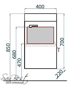 Тумба с раковиной AQWELLA Мастер-Бокс Леон 40 для ванной в интернет-магазине Sanbest