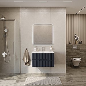 Тумба с раковиной Cezares DUET-N 80 DUET-N-800-2C-SO-GR-P+CZR-8095-80 Grafito для ванной в интернет-магазине Sanbest