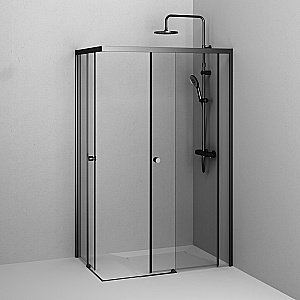 Душевой уголок AM.PM X-Joy Square Slide W94G-403-12080-BТ 120х80 стекло прозрачное/профиль черный матовый купить в интернет-магазине Sanbest