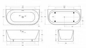 Ванна акриловая BelBagno BB713-1700-800 белая купить в интернет-магазине Sanbest